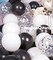 Metallic Shiny Black and White Latex Balloons 12 Inch 68PCS White Black
